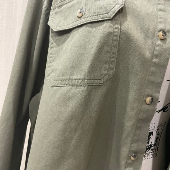 Wrangler Military Green premium quality Long sleeve Shirt size XXL - Picture 9 of 14